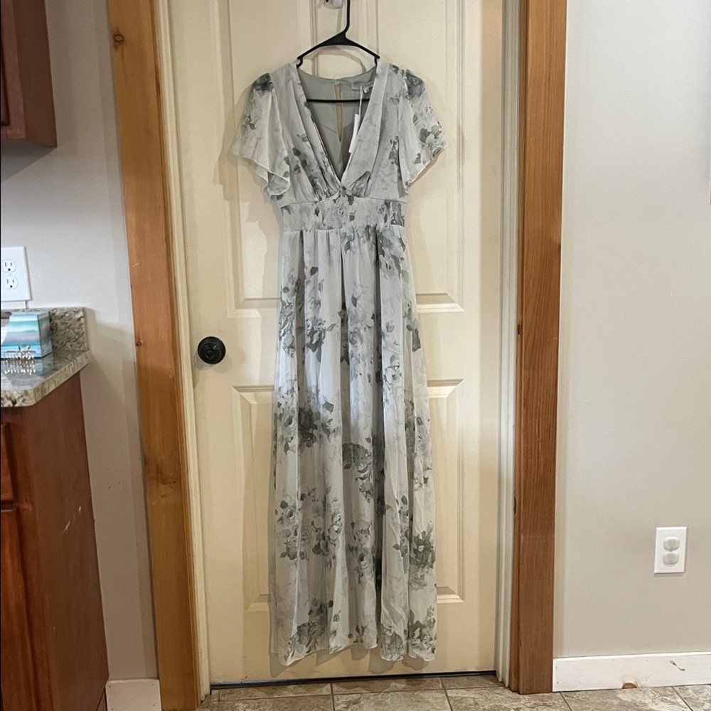 Baltic Born Sage Floral Maxi Dress with V-Neck